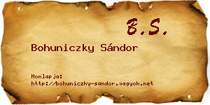Bohuniczky Sándor névjegykártya