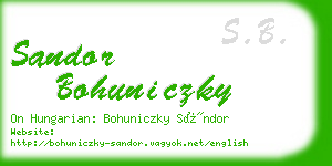 sandor bohuniczky business card